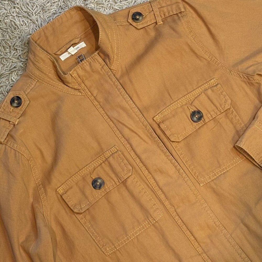 Maurices Jacket Women M Medium Brown High Neck Bomber Pleated Full Zip Casual